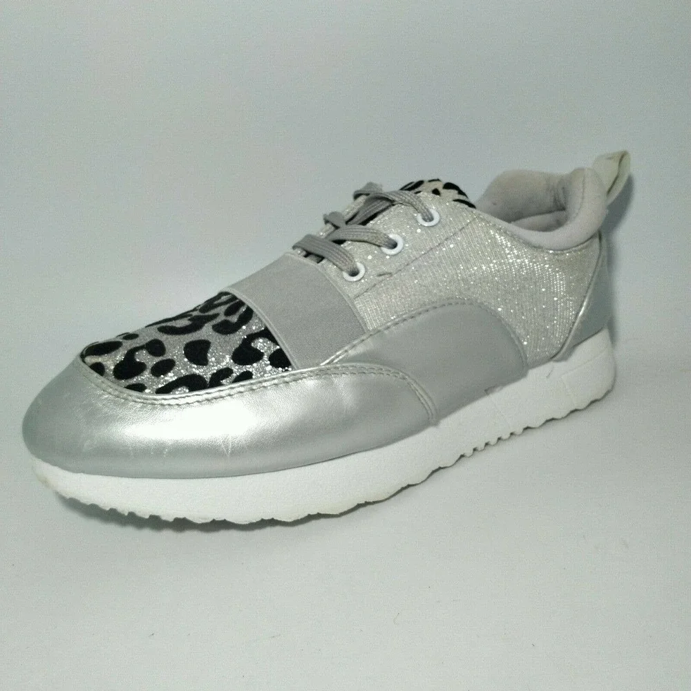 Twisted Slip in & Step Out Glitter Silver / Black Ladies Shoe Size 7.5